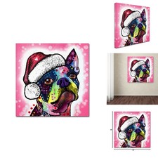 Trademark Fine Art Dean Russo Boston Terrier Christmas Canvas Art picture