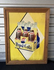 Vintage Pepsi Cola Rare Cardboard Advertisement 1960s picture