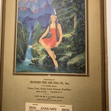 1926 Dr A C Daniels Calendar Sign Pretty Indian Maiden Poland New York Grangers picture