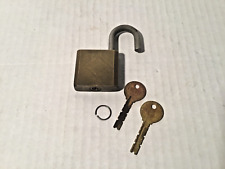 Brass Twiskee Vtg. Padlock Lock Original #ed Keys Milwaukee Mfg Co, WI WORKS picture
