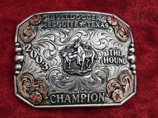 Bulldogging RODEO☆Mesquite Texas☆2003☆X~Treme☆CHAMPION TROPHY BUCKLE☆Rare☆T25 picture
