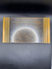 Vintage SilverCrest Deco Cigarette Box Brass Exterior Painted Burl-Finish picture
