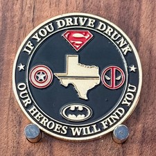Irving Police DWI Unit Texas Superhero Metal Challenge Coin  1#42 picture