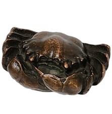 Highly Detailed Vintage Copper Crab Figurine Sculpture Realistic Marine Sea Life picture