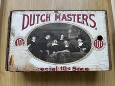 Dutch Masters Vintage 10 Cent Wooden Cigar Box Early 1900s Worn Condition picture
