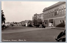 Commercial Street Galva, Illinois RPPC Vintage Postcard 1920s 1930s Cars picture