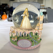 Barbie as Rapunzel Musical Snow Globe Round Glass vintage picture