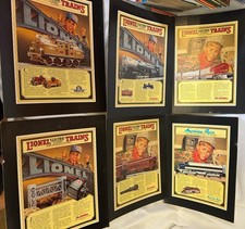Vintage Lionel Trains Advertising Matted Print Lot of (6) 1991 picture
