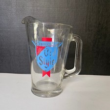 Vintage Heileman's Old Style Beer Pitcher Clear Glass Barware Logo 60oz picture