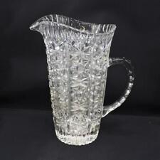 Hobstar and Fan American Brilliant Cut Crystal Pitcher picture