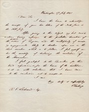 CALEB CUSHING - AUTOGRAPH LETTER SIGNED 07/17/1841 picture