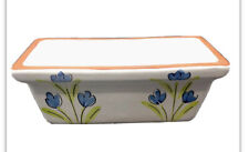 New England Pottery Blue White Floral Portugal Rectangular Planter 10 “ Fun picture