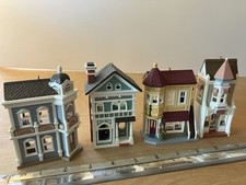 Hallmark Nostalgic house and shop ornament lot Hall's cards, Pharmacy, Candie's picture