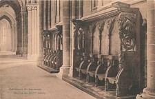 Postcard Switzerland: Cathedral Choir Stalls XIII Century, Lausanne DB picture