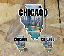 Chicago IL Illinois State Windy City Lake Decal Sticker Vinyl Travel Bumper Car picture