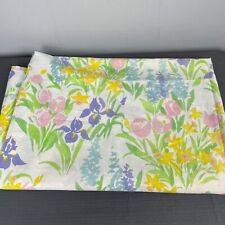 Vintage Montgomery Ward Pastel Flower Floral Cottagecore Flat Sheet Twin picture
