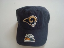 LOS ANGLES RAMS ---YOUTH----  STRAPBACK   DEADSTOCK HAT CAP VINTAGE x2 picture
