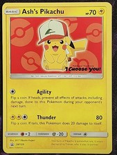 Pokemon Ash's Pikachu SM109 (LP) Black Star Promo BSP picture