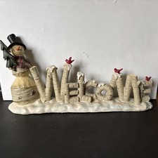 Vintage TII Collections Resin Snowman Cardinals Welcome Figure picture