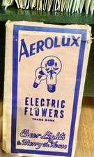 Vintage AeRoLuX Light BuLB FLoWeRs ELeCtRiC w BOX WoRKS CHeeR LighT DeCO GoTHiC picture