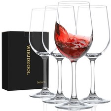 Red Wine Glasses Set of 4, 11oz, Premium Crystal Wine Glasses Hand Blown picture