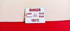 11000 Volts Danger Electric Advt Tin Enamel Porcelain Sign Board Antique Vintage picture
