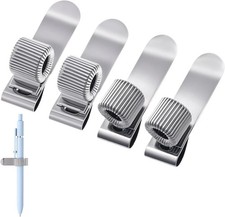 4PCS Metal Pen Clip for Notebook, Clipboard Pencil Holder Retractable Spring picture