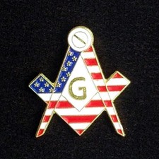 Masonic  U.S. Flag Motif Lapel Pin (MC-5) picture