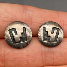 Petite Vintage Hopi Native Bernard Dawahoya Raincloud Silver Earrings picture