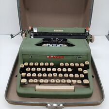 Vintage Royal Quiet De Luxe Portable Typewriter Green with Tweed Case 1950s picture