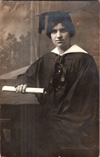 1907-10's RPPC GRADUATE GIRL VIVIAN KEMPER REAL PHOTO POSTCARD picture