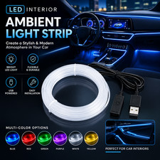 USB LED RGB Car Interior Ambient Light Strip Neon Mood Lighting Auto Styling Kit picture