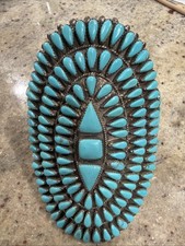 Huge Vintage Native American Turquoise Cluster Bracelet - Spectacular picture