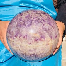 18.92LB Large Natural Dream Amethyst Sphere Quartz Crystal Ball Specimen Healing picture