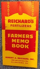Reichard’s Fertilizers Farmers Ledger Memo Book • Allentown PA • Vintage Farm Ad picture