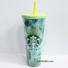 Starbucks Arizona AZ Cactus Acrylic Cold Cup Tumbler Venti 24oz NEW picture