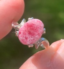 GORGEOUS VERY RARE AAA+ GEM TUGTUPITE  TENEBRESCENT CRYSTAL RING GREENLAND picture