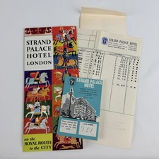 Vintage Strand Palace Hotel Brochure Receipt & Room Booklet 1967 London England picture