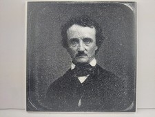 Edgar Allan Poe Engraved Ceramic Tile – 6 x 6 Inch Literary Gothic Art picture