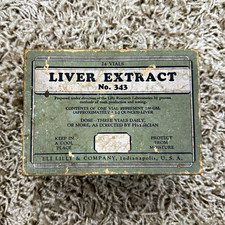 Antique Eli Lilly Liver Extract No 343 Box 1920s Medical Apothecary History picture