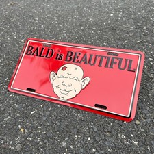 Bald Is Beautiful Deadstock Novelty Embossed Metal License Plate Vintage Tag picture