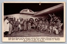 Duke Kwesi Kuntu Tribal Welcome Ceremony Postcard Darkest Africa 1931 picture