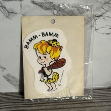 Vintage Impko Vinyl Press Kal Decal Sticker Bamm-Bamm The Flintstones New Sealed picture