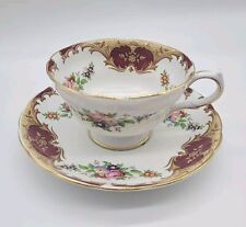 Vintage Antique Grosvenor Bone China Gold Gilt Decorative Teacup & Saucer Floral picture