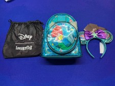 LE 1000 Stained Glass Ariel Little Mermaid Loungefly Mini Backpack NWT picture