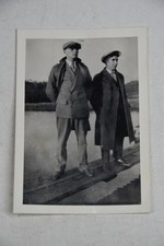 Vintage B&W Photograph Harvy Cox Post Office Worker Americana 2 Men Lake picture