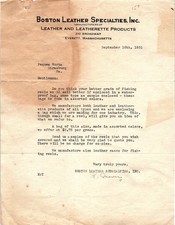 1931 Boston Leather Specialties fishing reel bags letter picture
