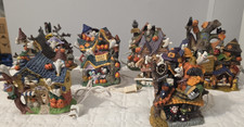 Spooky Hollow Halloween Village Lot Lighted Haunted Houses Accessories Lot picture