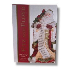 Fitz and Floyd Vintage Holiday Home Festive Santa Pitcher Figurine, 11.75 inch picture