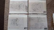 RARE Jurassic Park Set of 4 Blueprints - Visitor Center Interior & Raptor Pen picture